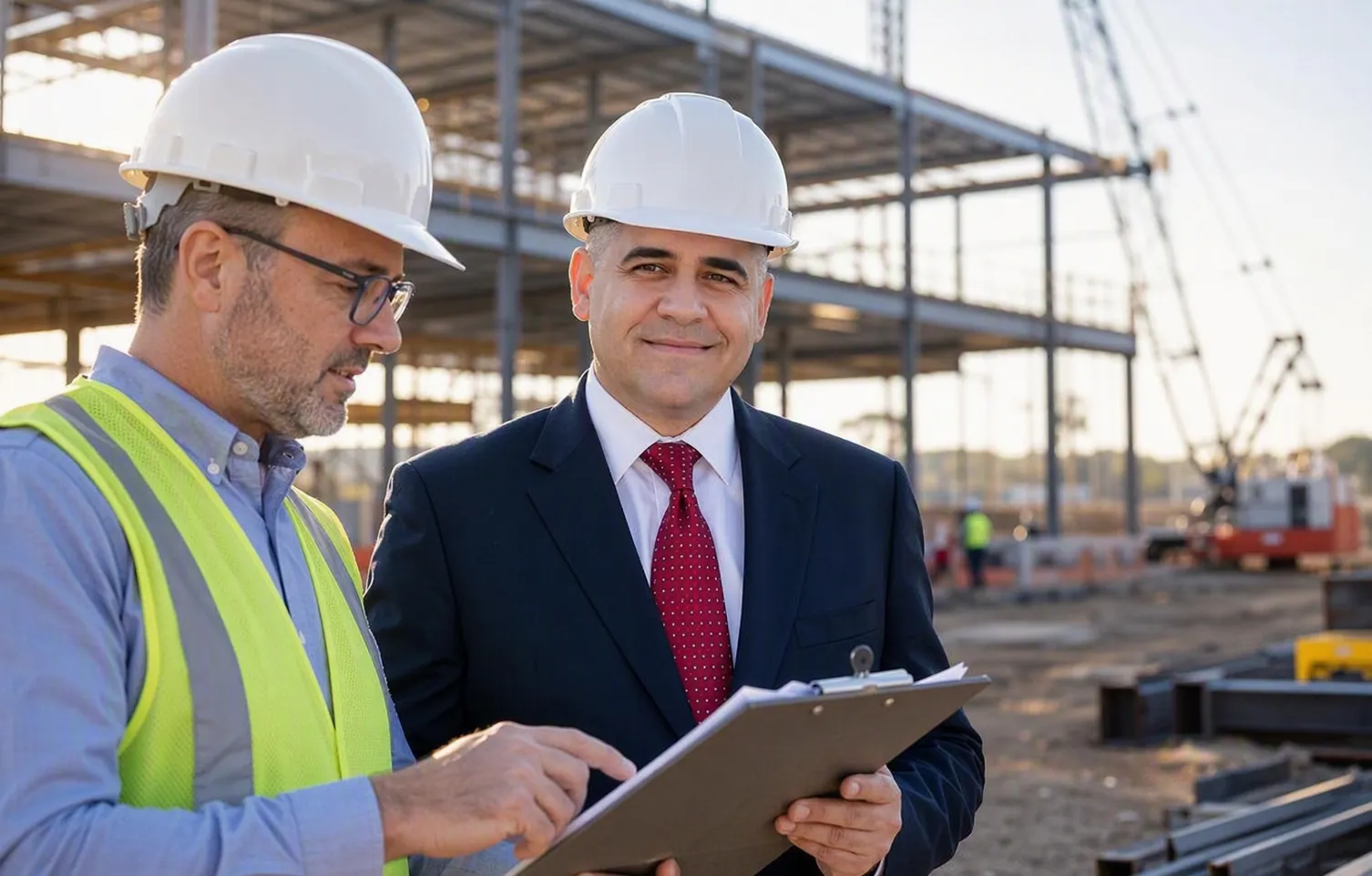 Founder walking a construction site during a property visit